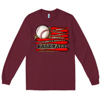 Burgundy leopard baseball flag Long Sleeve Tee - JahusDesignShop
