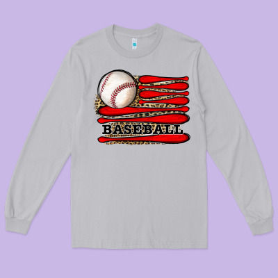 Leopard Baseball Flag Long Sleeve Tee Designed By Jahusdesignshop