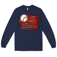 Navy leopard baseball flag Long Sleeve Tee - JahusDesignShop