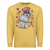 Antique Gold fourth of july hippopotamus Premium Sweatshirt - CowGirlArtShop
