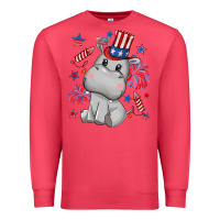 Cardinal fourth of july hippopotamus Premium Sweatshirt - CowGirlArtShop