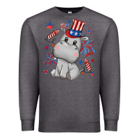Charcoal Heather fourth of july hippopotamus Premium Sweatshirt - CowGirlArtShop