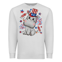 Dove Grey fourth of july hippopotamus Premium Sweatshirt - CowGirlArtShop