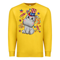 Lemon fourth of july hippopotamus Premium Sweatshirt - CowGirlArtShop