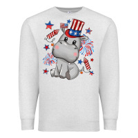Oatmeal Heather fourth of july hippopotamus Premium Sweatshirt - CowGirlArtShop