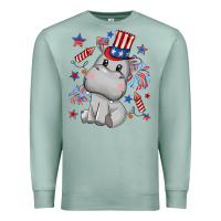 Seafoam fourth of july hippopotamus Premium Sweatshirt - CowGirlArtShop