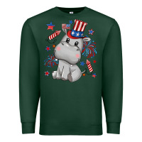 Sports Green fourth of july hippopotamus Premium Sweatshirt - CowGirlArtShop