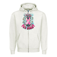 Oatmeal Heather refuse to sink cancer anchor Zipper Hoodie - NancyCooperArtShop