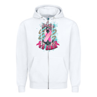 White refuse to sink cancer anchor Zipper Hoodie - NancyCooperArtShop