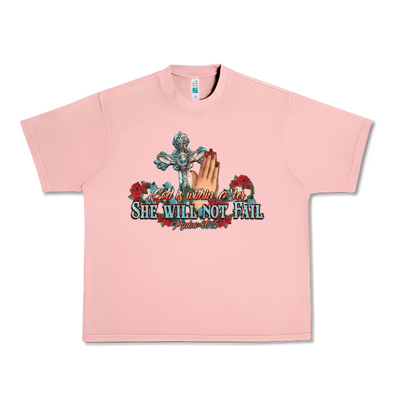 She Will Not Fail Psalm Christian Cross Pray Urban Heavy Tee by NancyCooperArtShop | Teevron