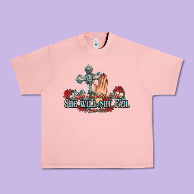 She Will Not Fail Psalm Christian Cross Pray Urban Heavy Tee Designed By Nancycooperartshop