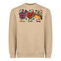 Mushroom Peace Love Tacos Heavyweight Sweatshirt - BundleAndBundleShop