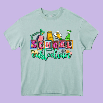 School Custodian Heavy Core Tee Designed By Adodesignshop