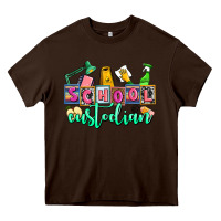Chocolate Brown school custodian Heavy Core Tee - AdoDesignShop