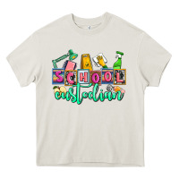 Cream school custodian Heavy Core Tee - AdoDesignShop
