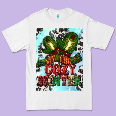 Cozy Winter With Gloves And Scarf Premium Tee Designed By Adodesignshop