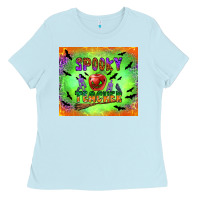 Baby Blue spooky teacher Ladies Tee - BundleAndBundleShop