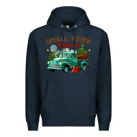 Navy small town christmas Premium Hoodie - CowGirlArtShop