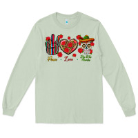 Matcha Peace Love Dia De Los Muertos Long Sleeve Tee - BundleAndBundleShop