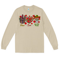 Mushroom Peace Love Dia De Los Muertos Long Sleeve Tee - BundleAndBundleShop