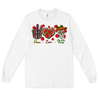 White Peace Love Dia De Los Muertos Long Sleeve Tee - BundleAndBundleShop
