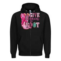 Black give cancer the boot Zipper Hoodie - NancyCooperArtShop