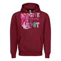 Burgundy give cancer the boot Zipper Hoodie - NancyCooperArtShop