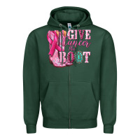Sports Green give cancer the boot Zipper Hoodie - NancyCooperArtShop