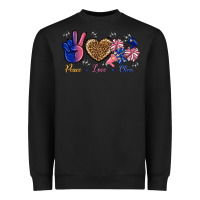 Black Peace Love Cheer Heavyweight Sweatshirt - BundleAndBundleShop