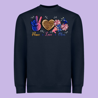 Peace Love Cheer Heavyweight Sweatshirt Designed By Bundleandbundleshop
