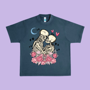 The Lovers Skeletons Urban Heavy Tee Designed By Maliassmallbusiness