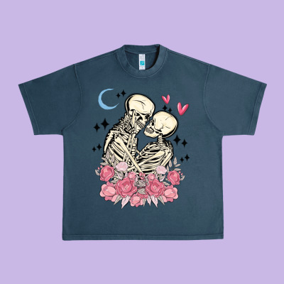 The Lovers Skeletons Urban Heavy Tee Designed By Maliassmallbusiness