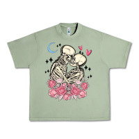 Oil Green the lovers skeletons Urban Heavy Tee - MaliasSmallBusiness