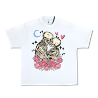 White the lovers skeletons Urban Heavy Tee - MaliasSmallBusiness