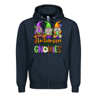 Navy Halloween with My Gnomes Zipper Hoodie - texasbilliewilder