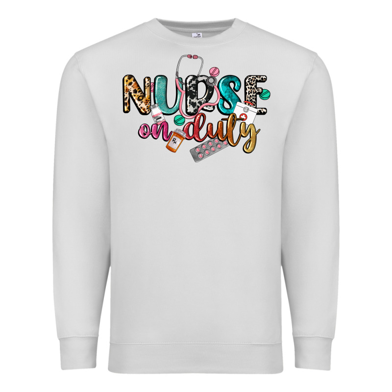 Nurse On Duty Premium Sweatshirt by CowGirlArtShop | Teevron