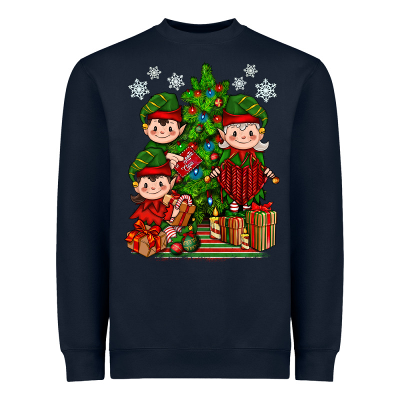 Mimi Elf, Mama Elf, Child Elf Christmas Heavyweight Sweatshirt by BundleAndBundleShop | Teevron