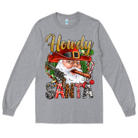 Heather Grey Howdy Santa Long Sleeve Tee - BundleAndBundleShop