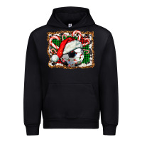 Black Soccer Ball Christmas With Hat And Candy Cane Urban Hoodie - FaDigitalArtStudio