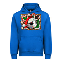 Cobalt Soccer Ball Christmas With Hat And Candy Cane Urban Hoodie - FaDigitalArtStudio
