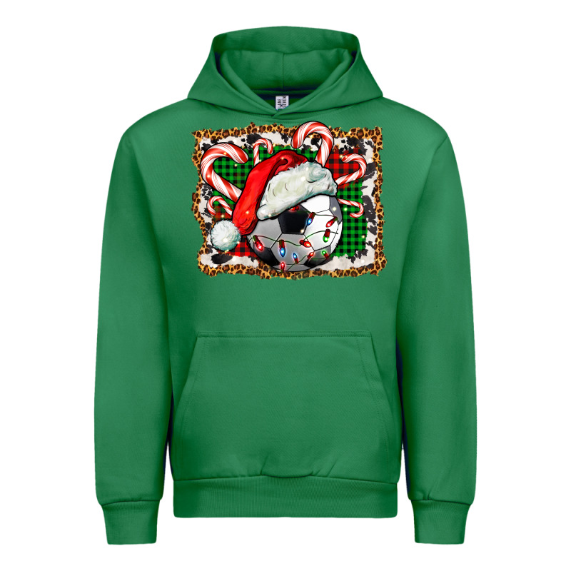 Soccer Ball Christmas With Hat And Candy Cane Urban Hoodie by FaDigitalArtStudio | Teevron