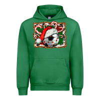 Emerald Soccer Ball Christmas With Hat And Candy Cane Urban Hoodie - FaDigitalArtStudio