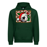 Forest Green Soccer Ball Christmas With Hat And Candy Cane Urban Hoodie - FaDigitalArtStudio