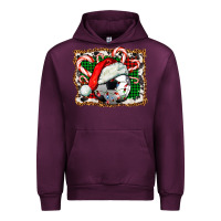 Mauve Wine Soccer Ball Christmas With Hat And Candy Cane Urban Hoodie - FaDigitalArtStudio