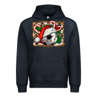 Navy Soccer Ball Christmas With Hat And Candy Cane Urban Hoodie - FaDigitalArtStudio