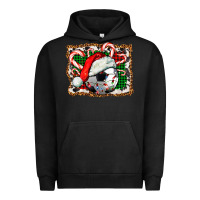 Pigment Black Soccer Ball Christmas With Hat And Candy Cane Urban Hoodie - FaDigitalArtStudio