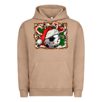 Pigment Burro Soccer Ball Christmas With Hat And Candy Cane Urban Hoodie - FaDigitalArtStudio