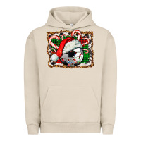Pigment French Oak Soccer Ball Christmas With Hat And Candy Cane Urban Hoodie - FaDigitalArtStudio