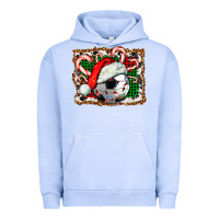 Pigment Grape Ice Soccer Ball Christmas With Hat And Candy Cane Urban Hoodie - FaDigitalArtStudio