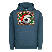 Pigment Midnight Navy Soccer Ball Christmas With Hat And Candy Cane Urban Hoodie - FaDigitalArtStudio